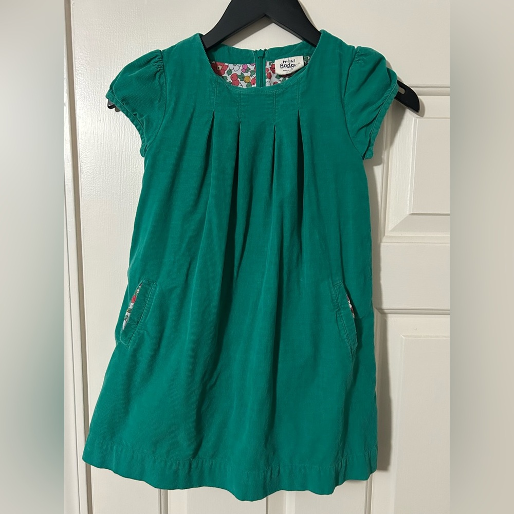 Mini Boden Green Corduroy Dress